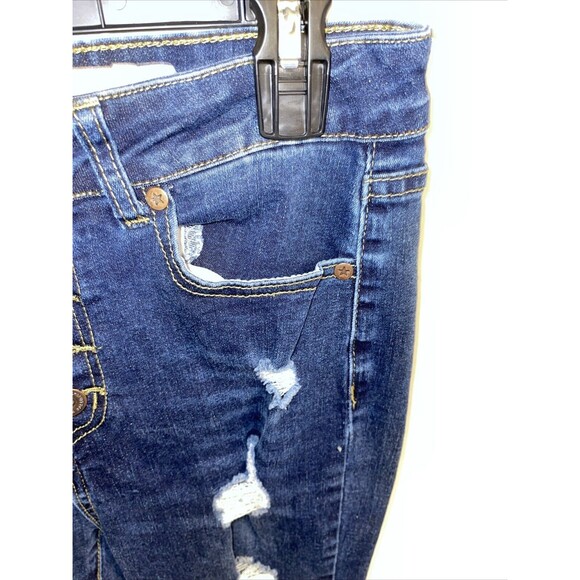 Celebrity Ace Women’s Distressed Skinny Jeans Size 3 Blue Button Fly Western - Picture 4 of 12